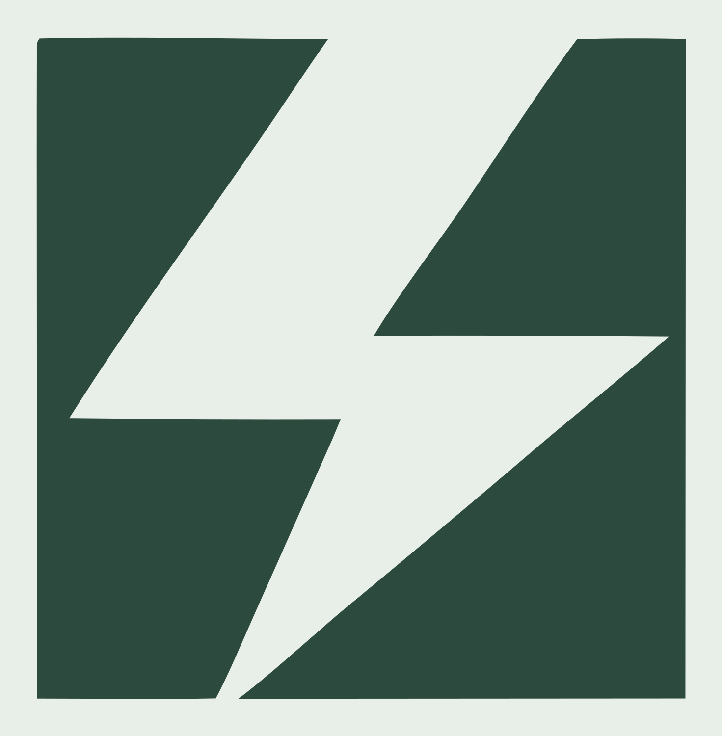 Lightning Bolt Negative Space Mark #e8efe9/#2d4a3e