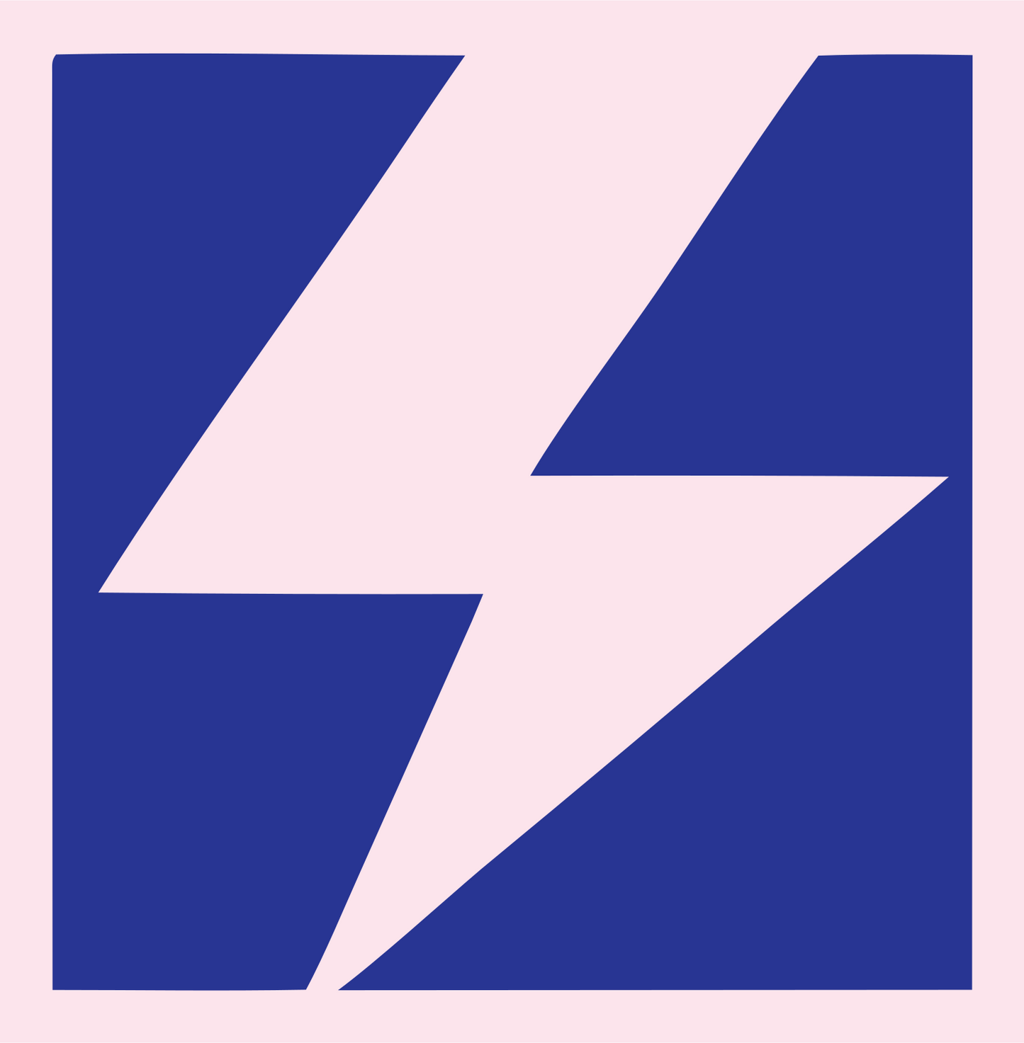 Lightning Bolt Negative Space Mark #fce4ec/#283593