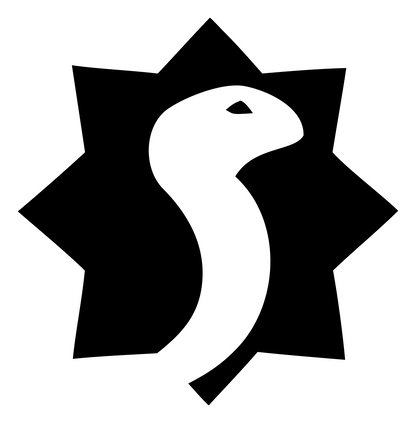 Negative Space Snake Star Badge #ffffff/#000000