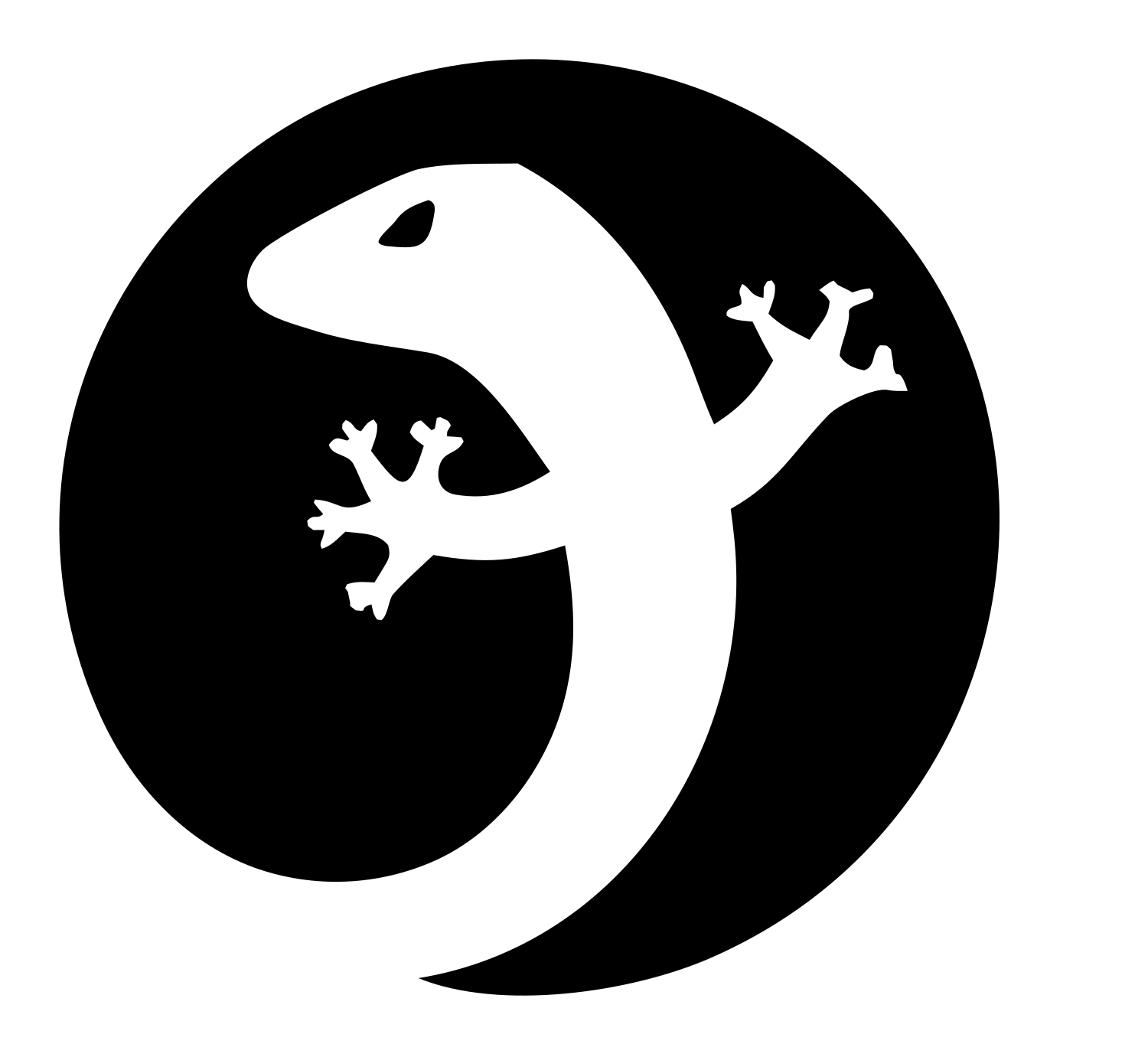 Negative Space Gecko Disk Mark #ffffff/#000000