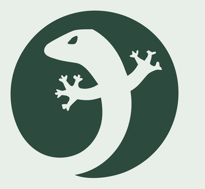 Negative Space Gecko Disk Mark #e8efe9/#2d4a3e
