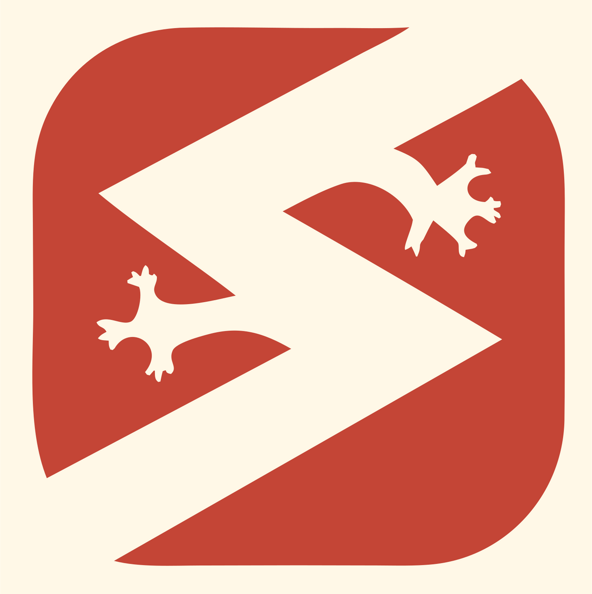 Gecko Lightning Bolt Badge #fff8e7/#c44536