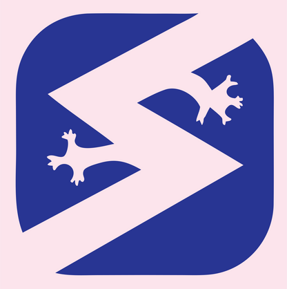 Gecko Lightning Bolt Badge #fce4ec/#283593