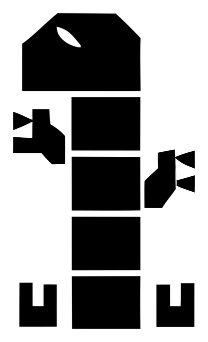 Block Gecko Robot Emblem #ffffff/#000000