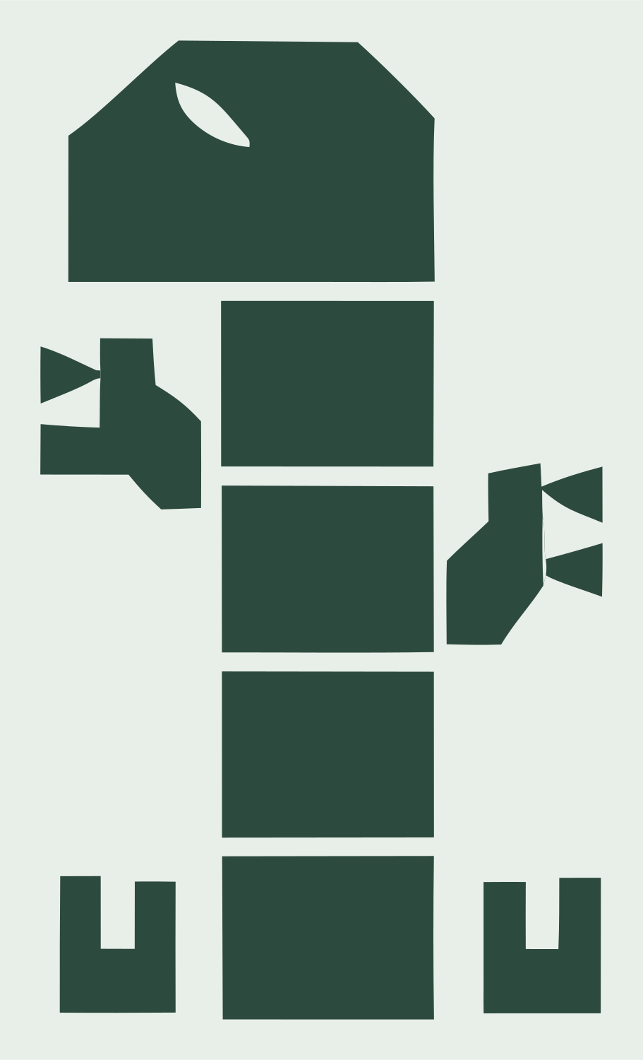 Block Gecko Robot Emblem #e8efe9/#2d4a3e