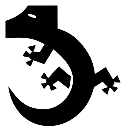 Blocky Gecko Curl Crest #ffffff/#000000