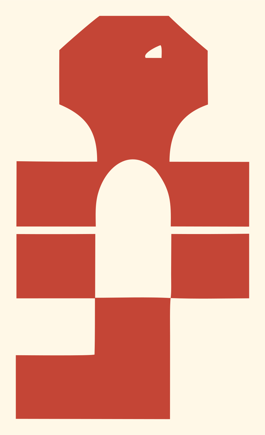 Heavy Gecko Key Badge #fff8e7/#c44536
