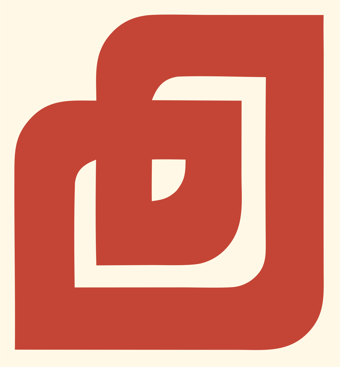 Geometric Music Note Mark #fff8e7/#c44536