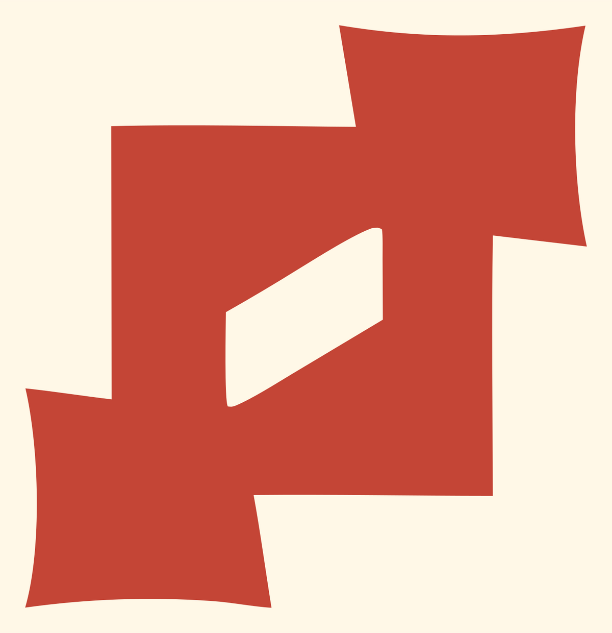 Negative Space Music Note Badge #fff8e7/#c44536