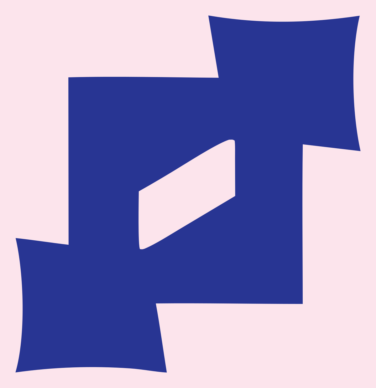 Negative Space Music Note Badge #fce4ec/#283593