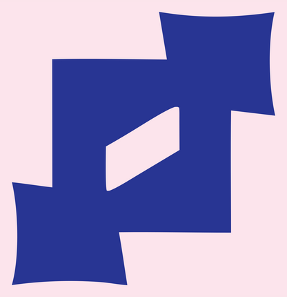 Negative Space Music Note Badge #fce4ec/#283593
