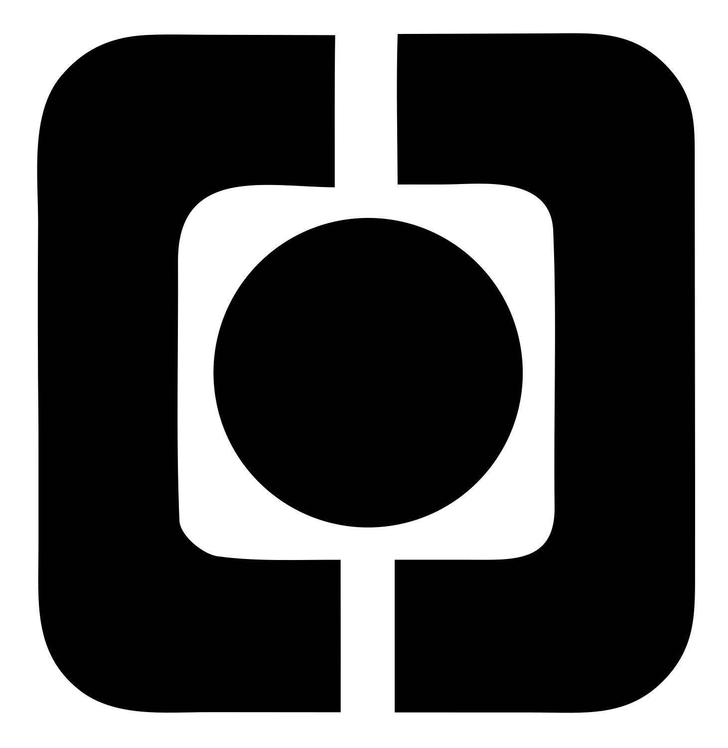 Bold Circle Square Music Emblem #ffffff/#000000