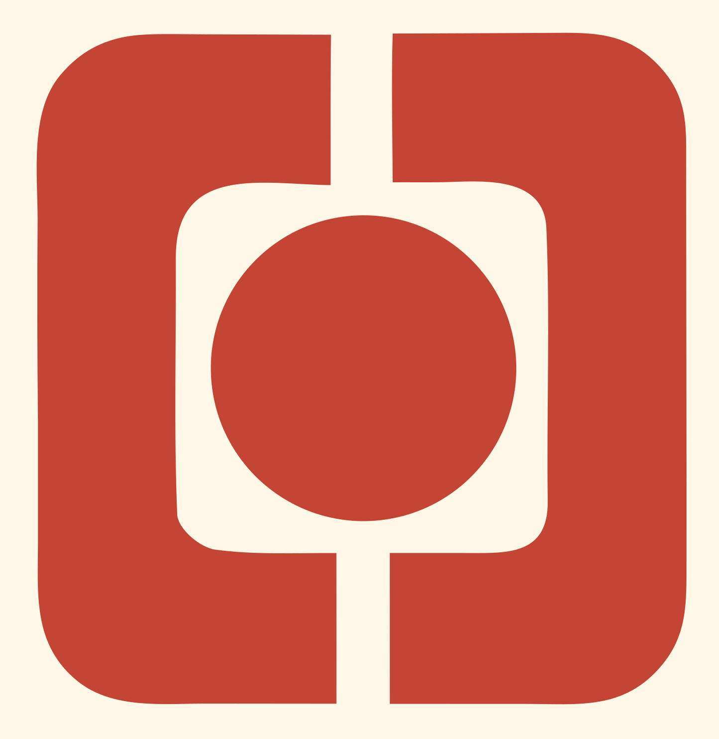Bold Circle Square Music Emblem #fff8e7/#c44536