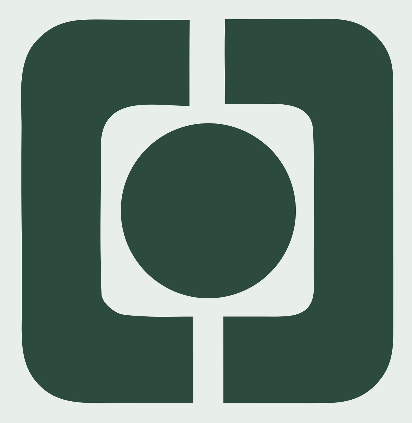 Bold Circle Square Music Emblem #e8efe9/#2d4a3e