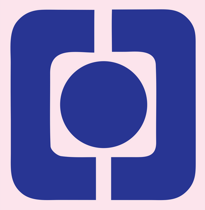 Bold Circle Square Music Emblem #fce4ec/#283593