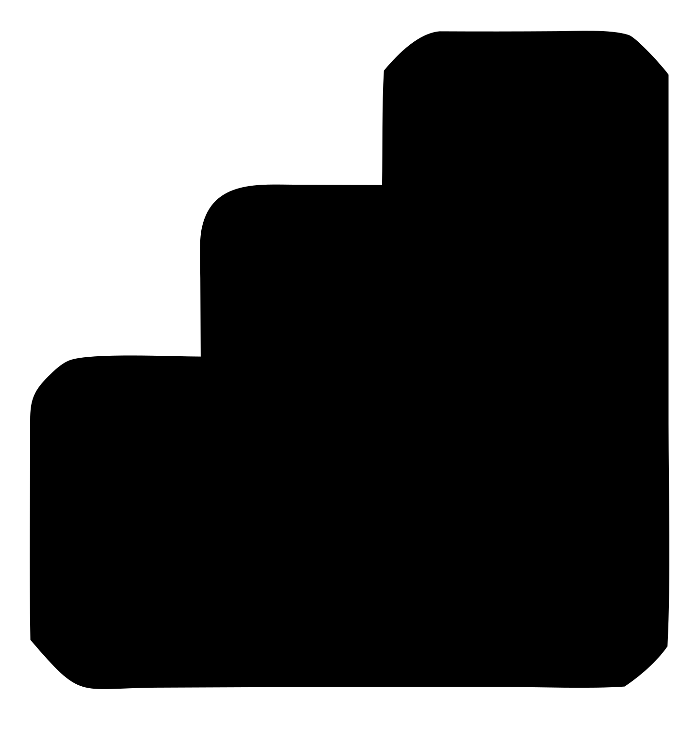 Bold Staircase Steps Mark #ffffff/#000000