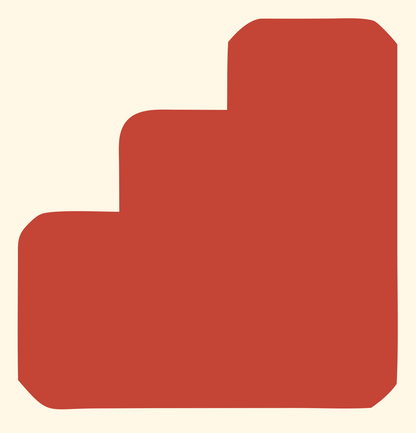 Bold Staircase Steps Mark #fff8e7/#c44536