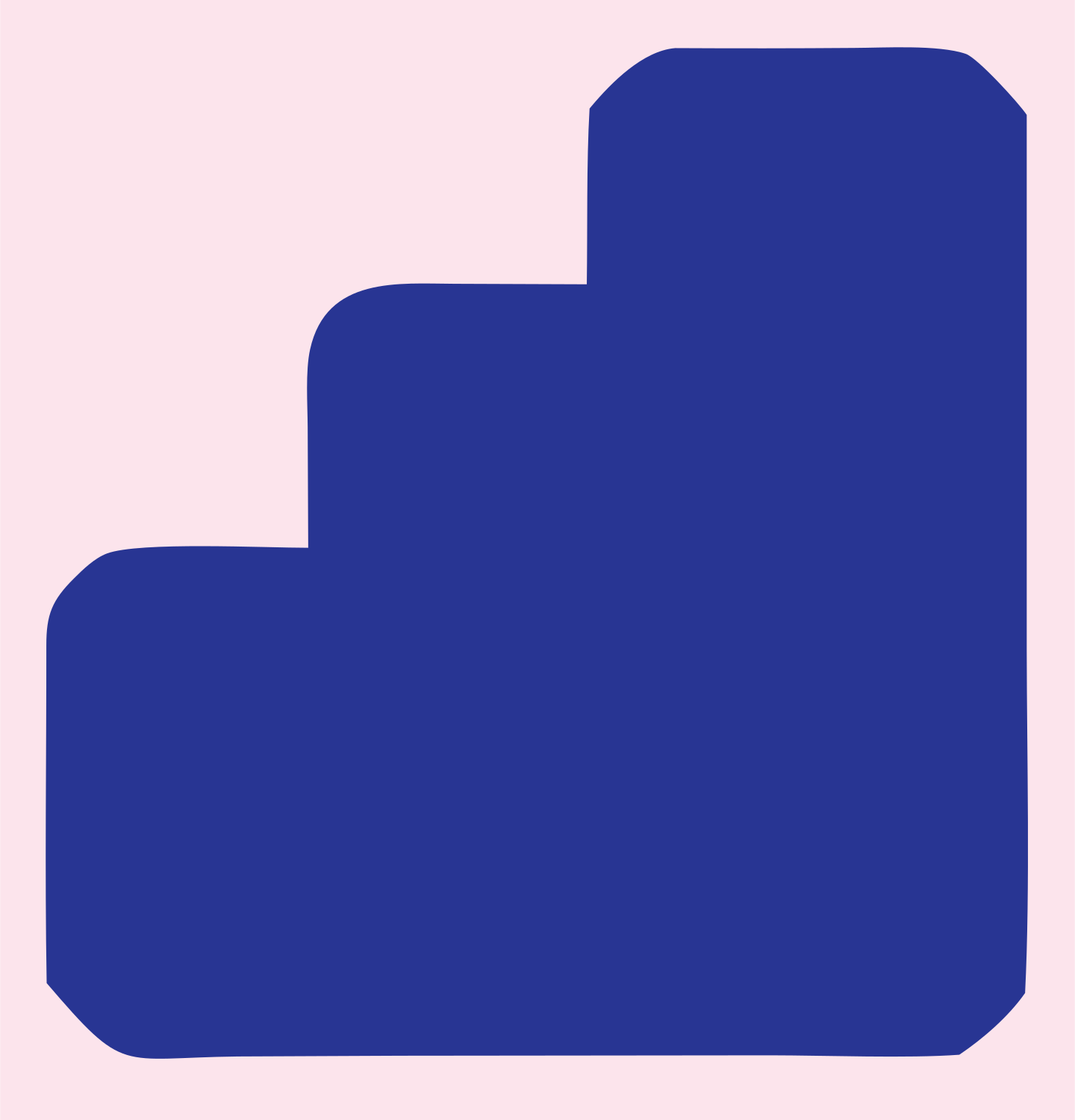 Bold Staircase Steps Mark #fce4ec/#283593