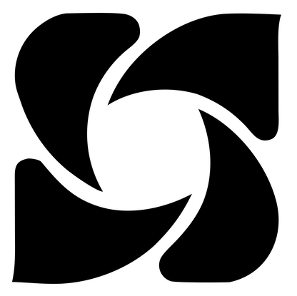 Bold Rotating Shutter Logo #ffffff/#000000