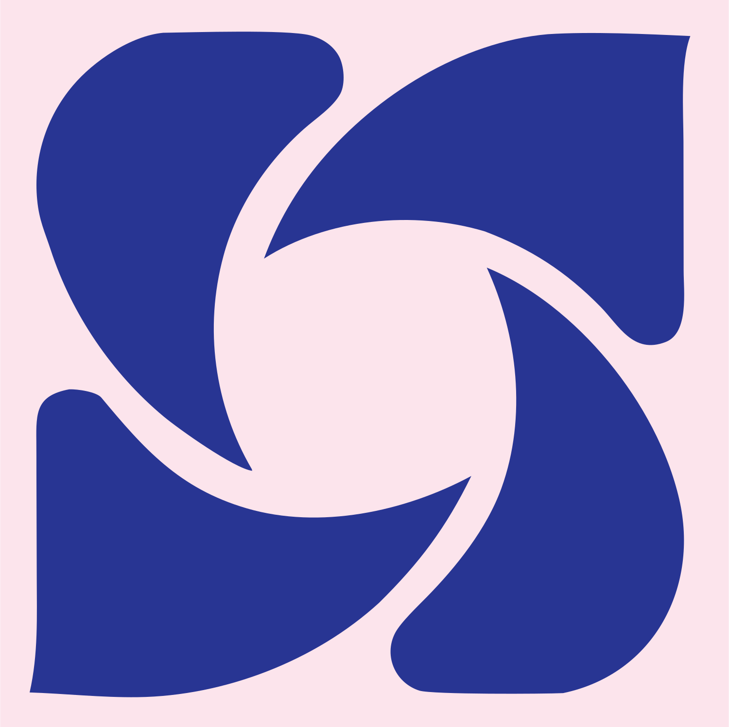 Bold Rotating Shutter Logo #fce4ec/#283593