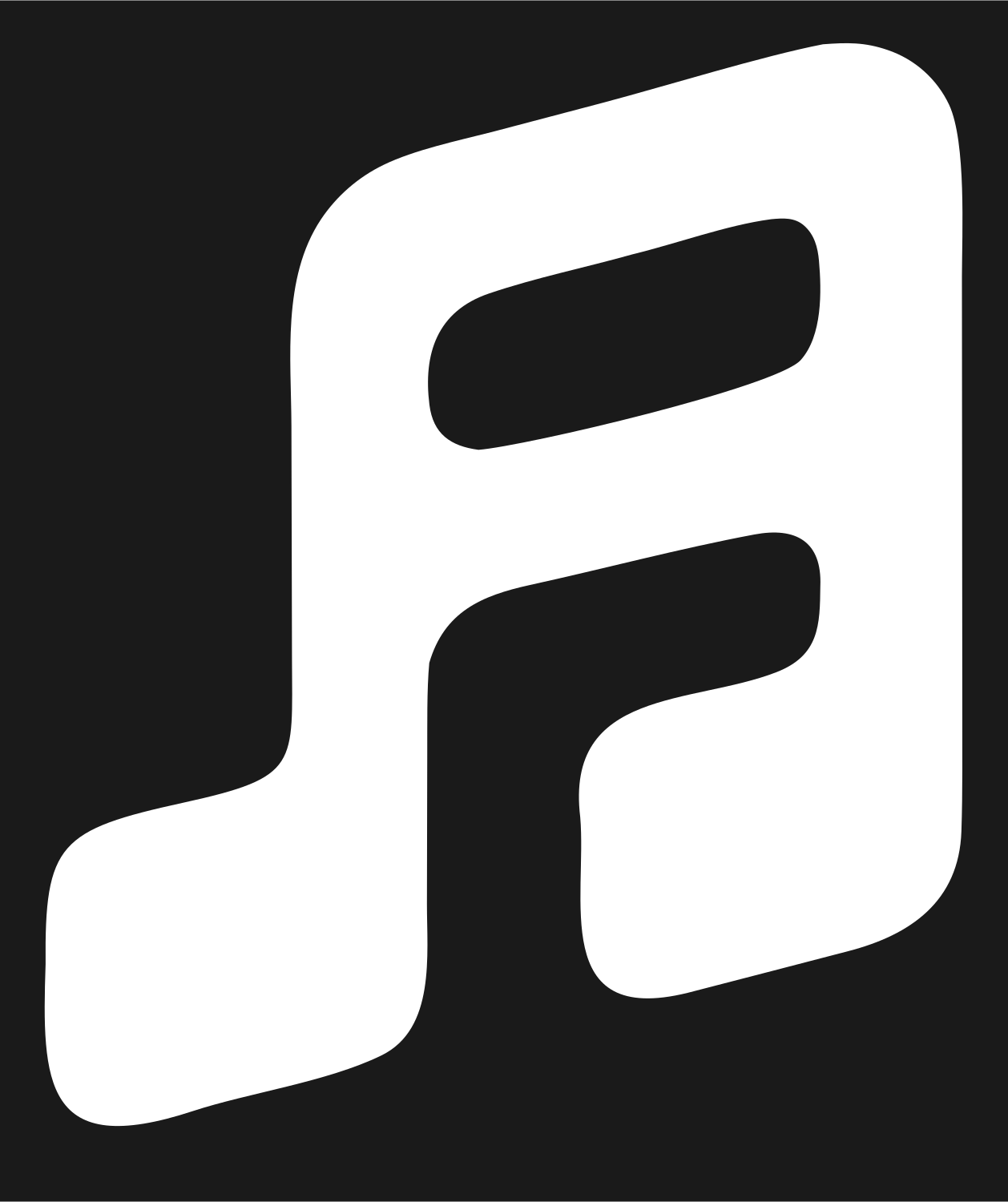 Tilted Music Note Badge #1a1a1a/#ffffff