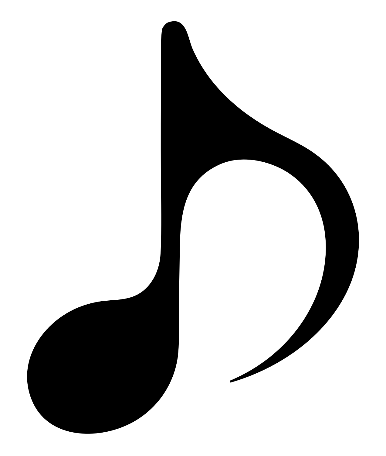 Smooth Quarter Note Logo #ffffff/#000000