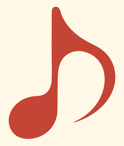 Smooth Quarter Note Logo #fff8e7/#c44536