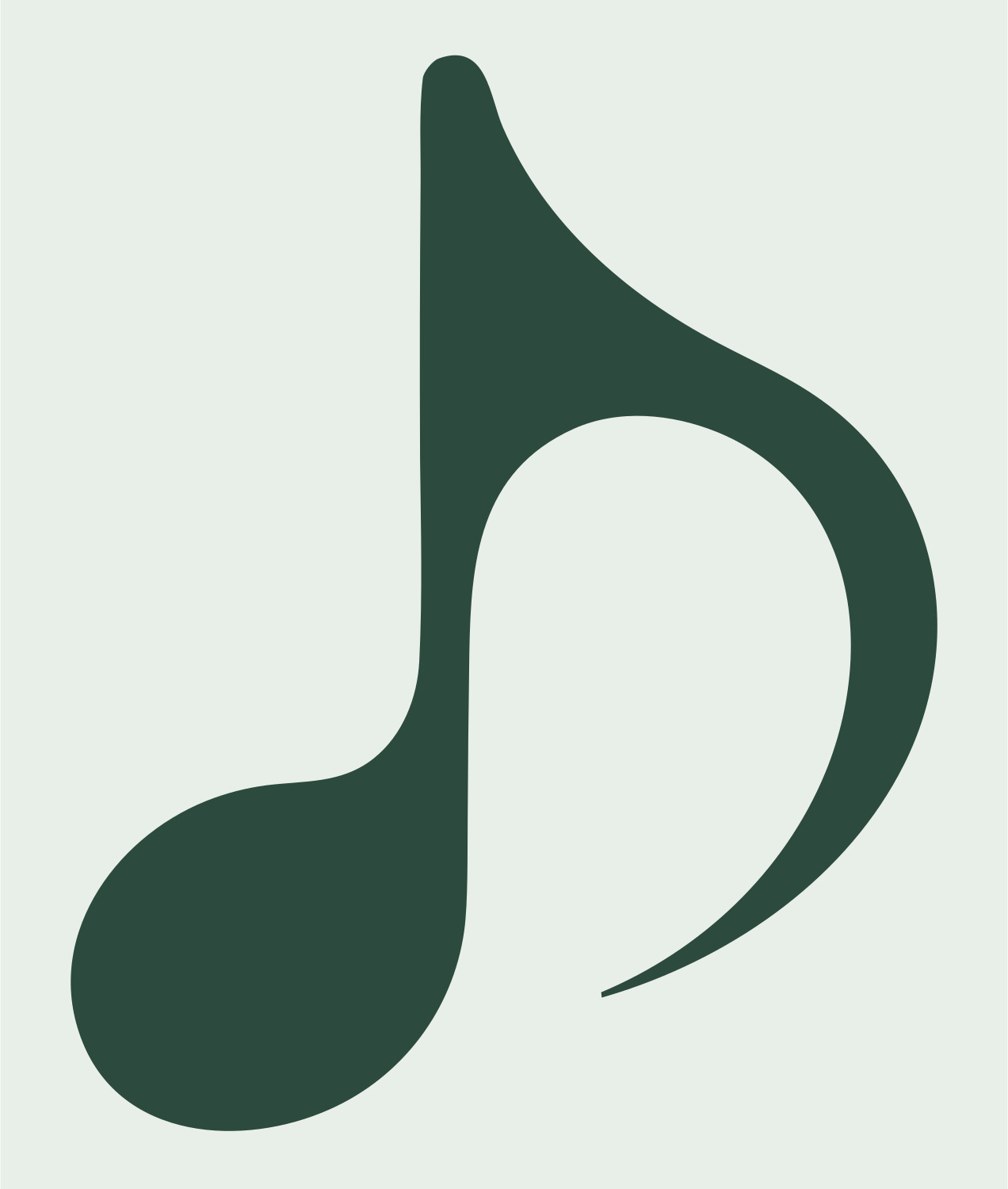 Smooth Quarter Note Logo #e8efe9/#2d4a3e