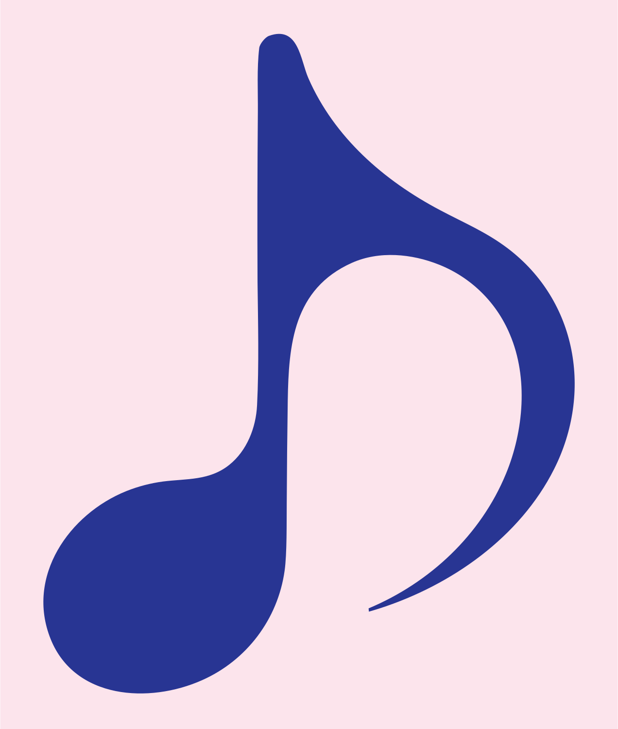 Smooth Quarter Note Logo #fce4ec/#283593