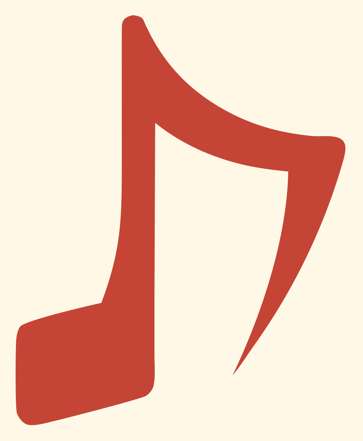 Beamed Eighth Note Icon #fff8e7/#c44536