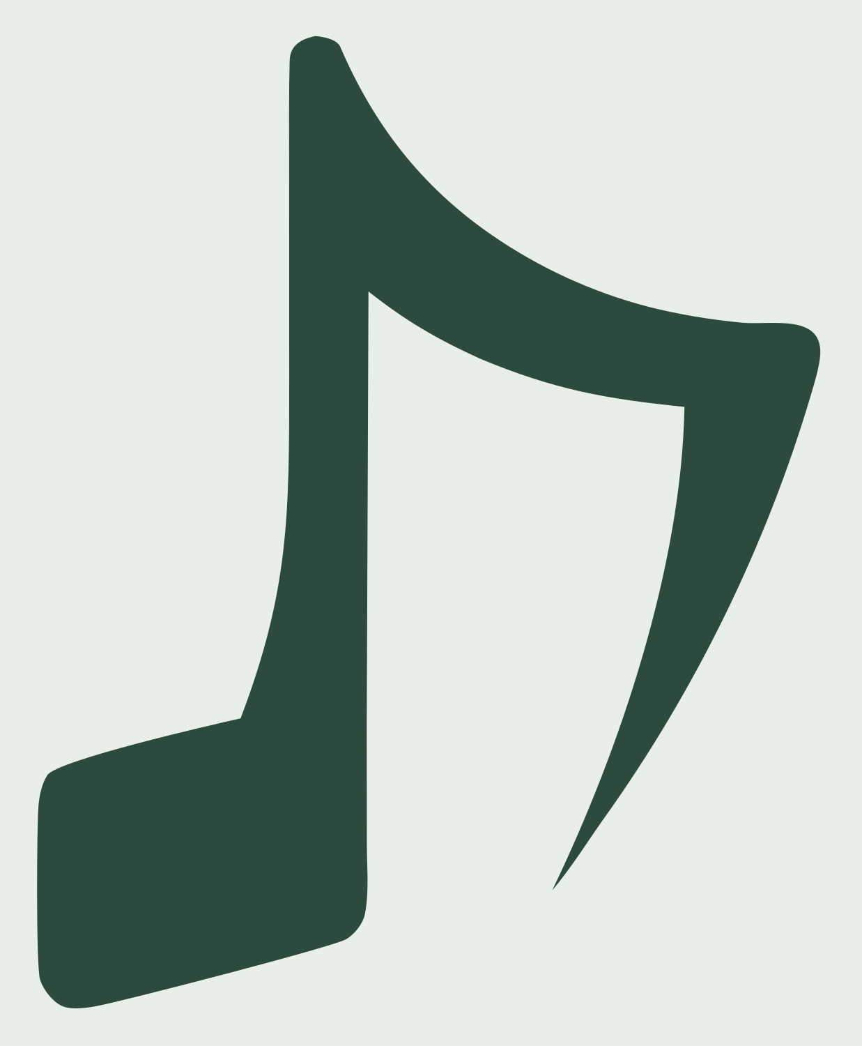 Beamed Eighth Note Icon #e8efe9/#2d4a3e