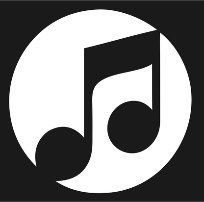 Negative Space Beamed Note Circle Logo #1a1a1a/#ffffff