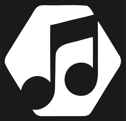 Music Note Hexagon Badge #1a1a1a/#ffffff