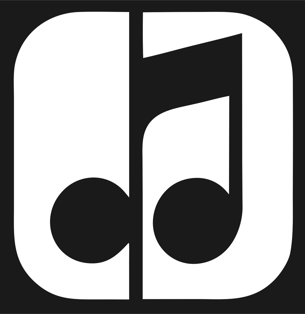 Negative Space Note Square Logo #1a1a1a/#ffffff