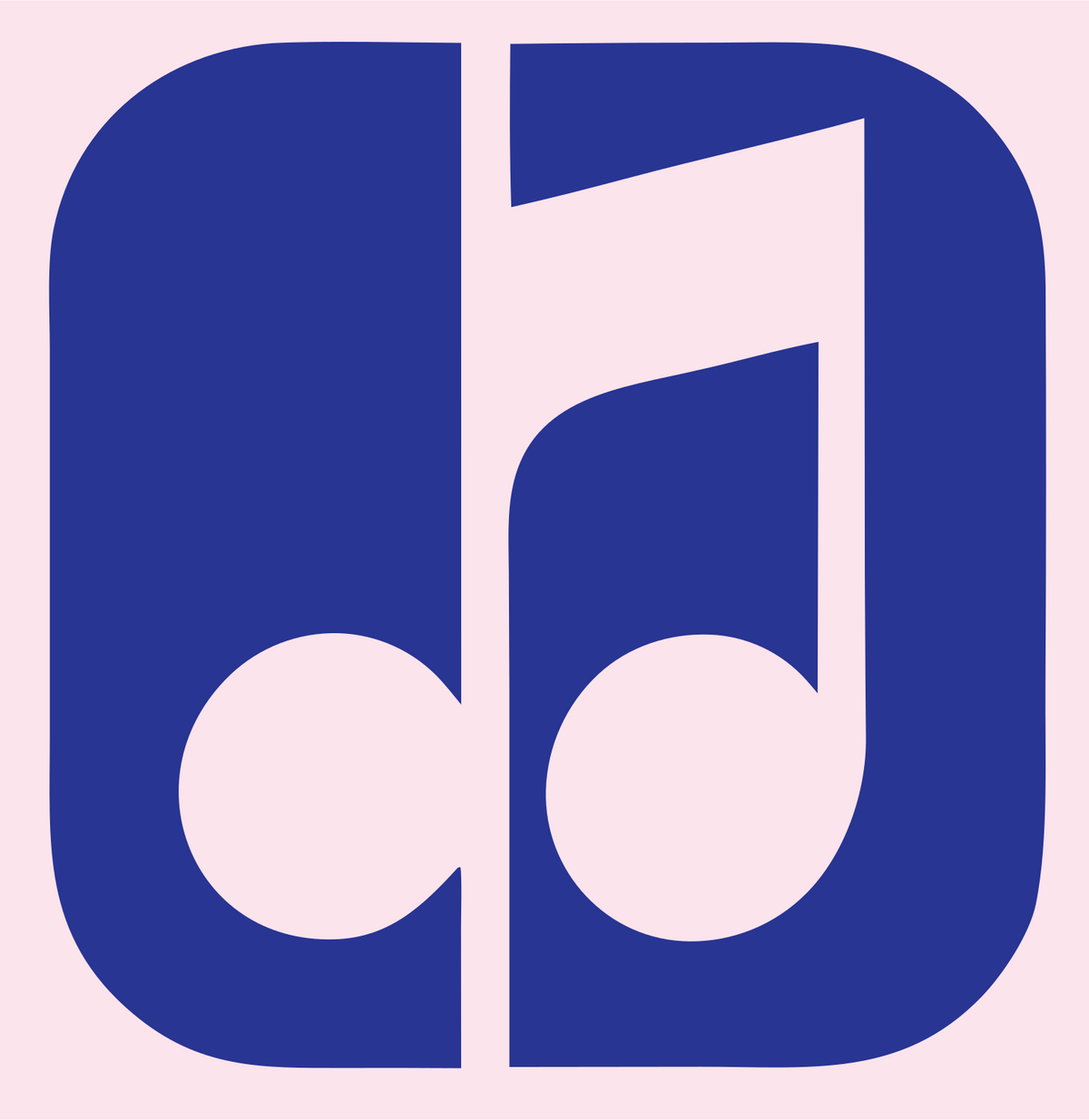 Negative Space Note Square Logo #fce4ec/#283593
