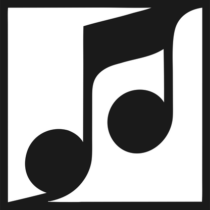 Inverse Beamed Notes Square Badge #1a1a1a/#ffffff