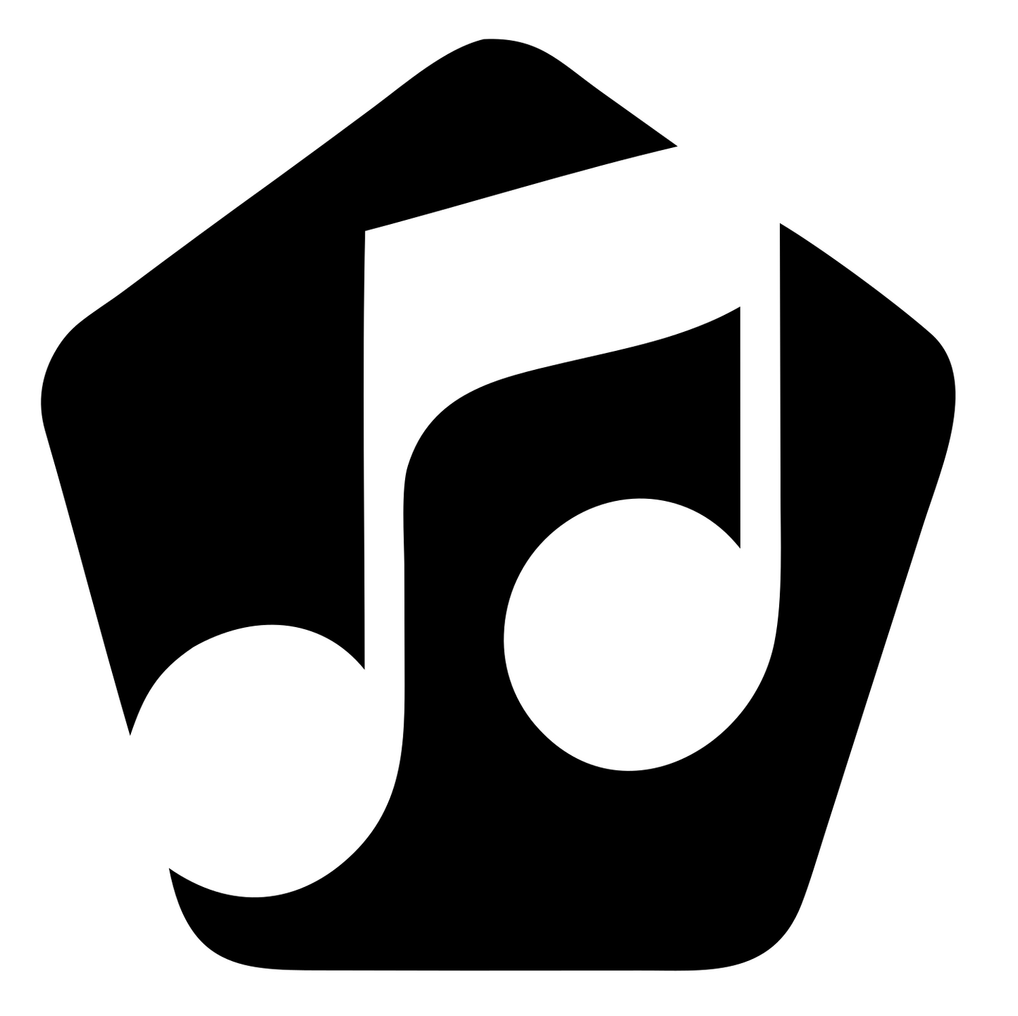 Music Note Pentagon Badge #ffffff/#000000