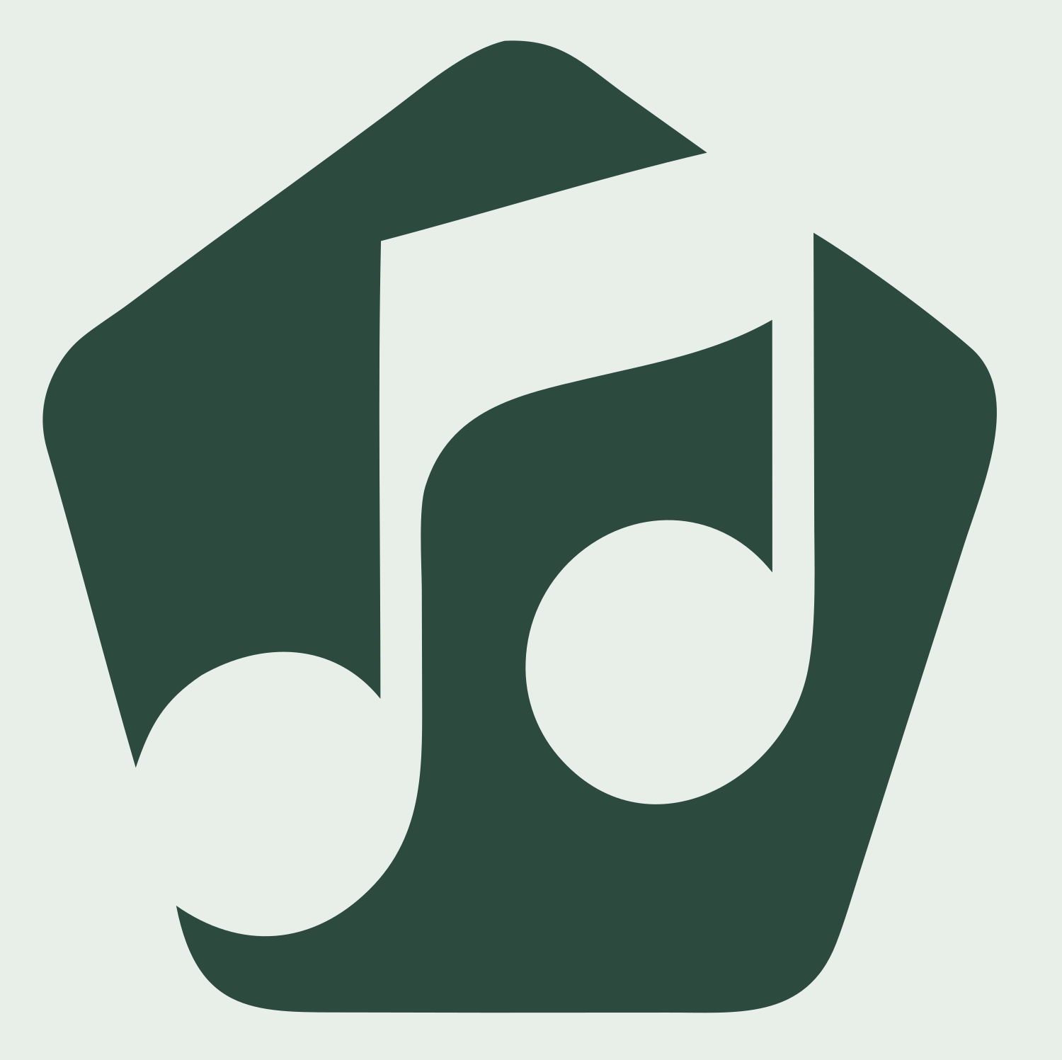 Music Note Pentagon Badge #e8efe9/#2d4a3e