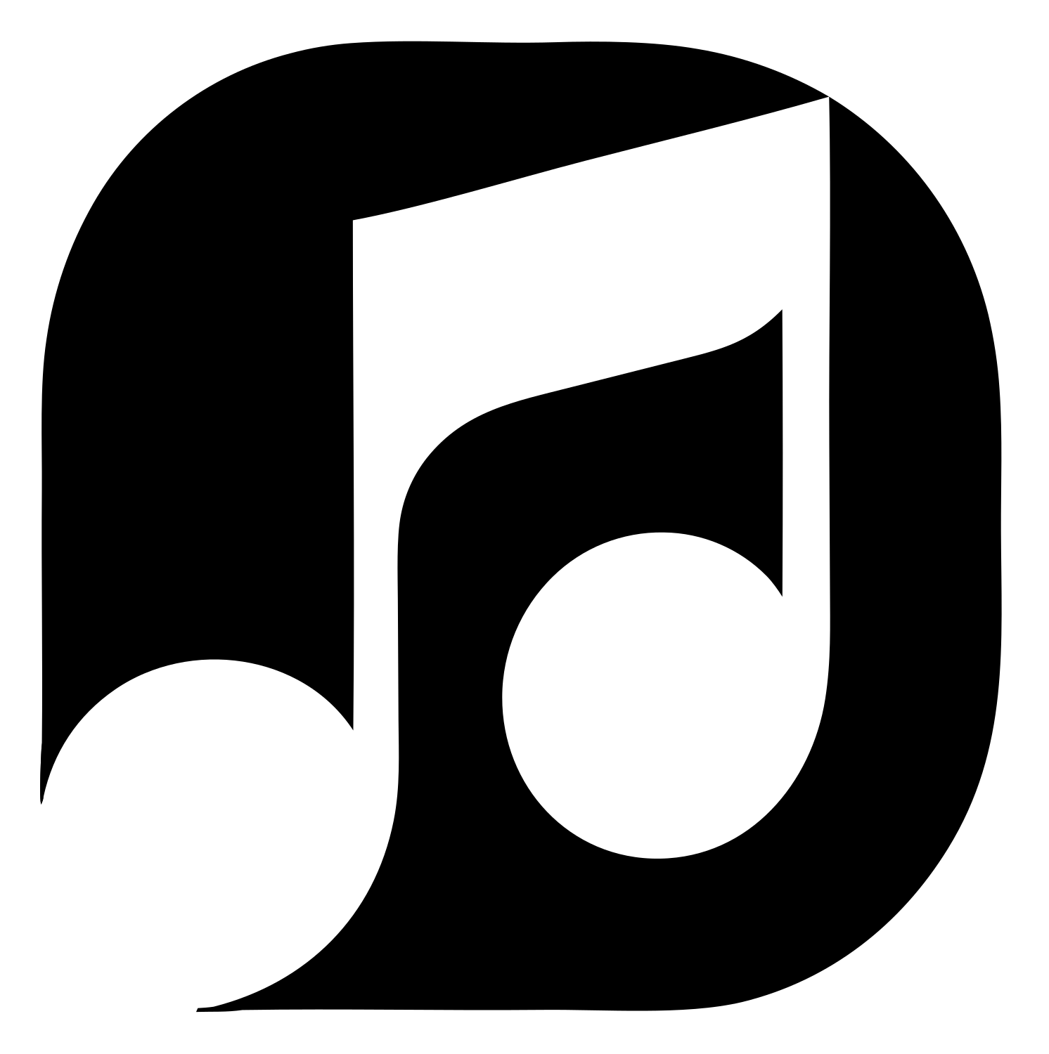 Negative Space Music Note Emblem #ffffff/#000000