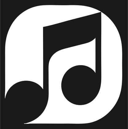 Negative Space Music Note Emblem #1a1a1a/#ffffff