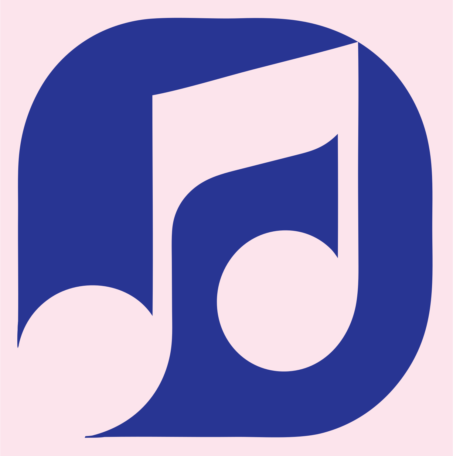 Negative Space Music Note Emblem #fce4ec/#283593