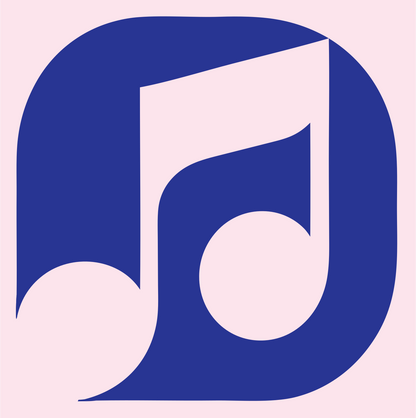 Negative Space Music Note Emblem #fce4ec/#283593