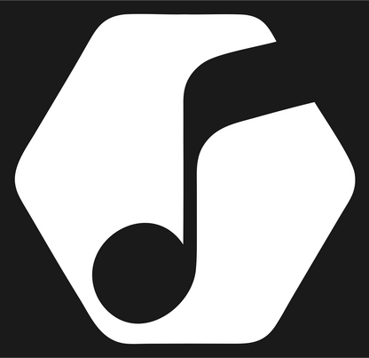 Hexagon Music Note Crest #1a1a1a/#ffffff