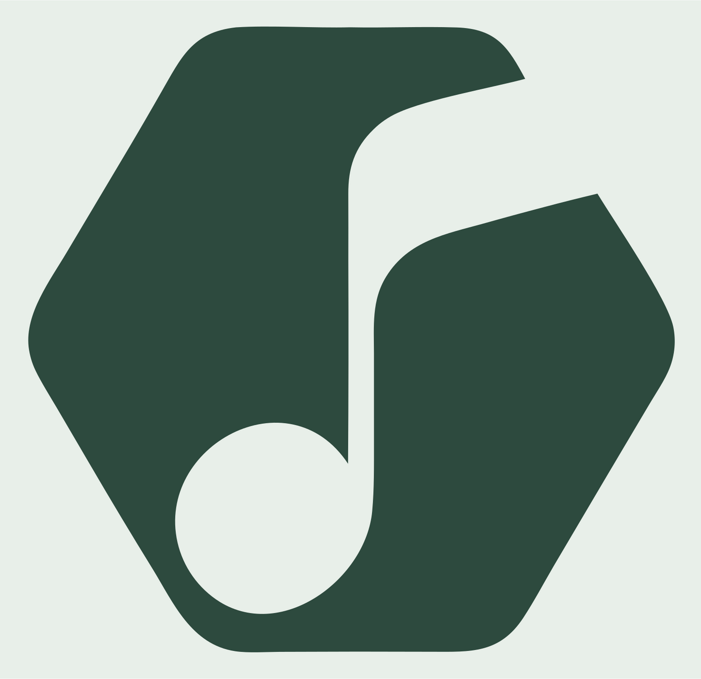 Hexagon Music Note Crest #e8efe9/#2d4a3e