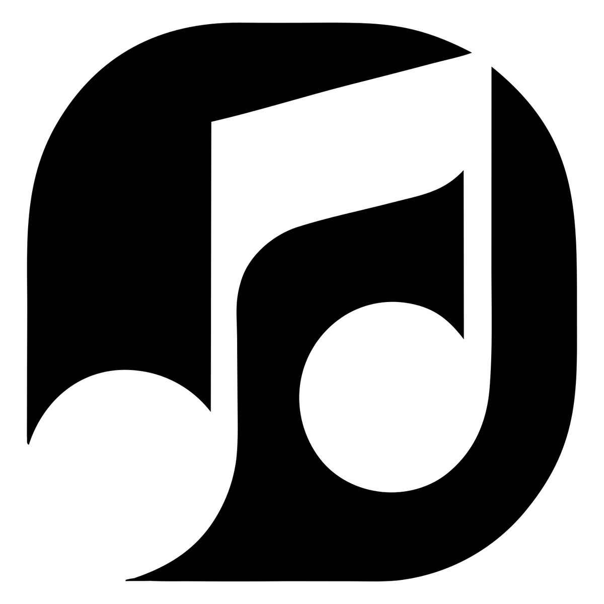 Negative Space Quarter Note Crest #ffffff/#000000