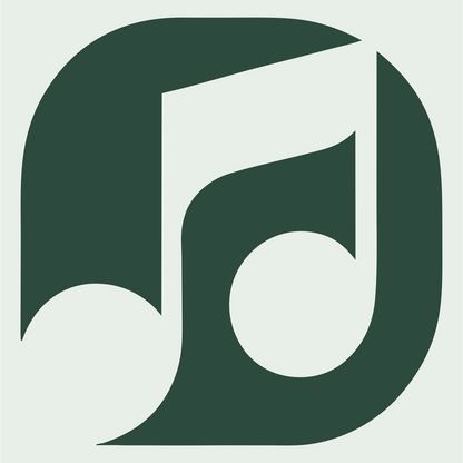 Negative Space Quarter Note Crest #e8efe9/#2d4a3e