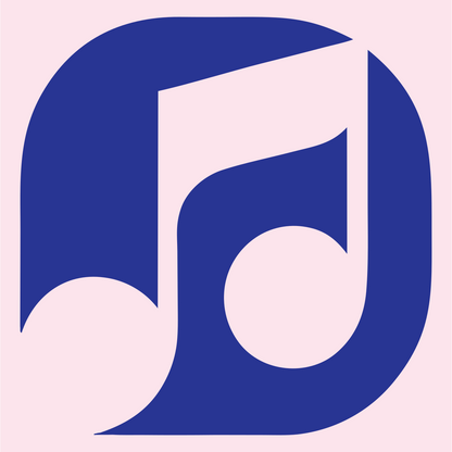 Negative Space Quarter Note Crest #fce4ec/#283593