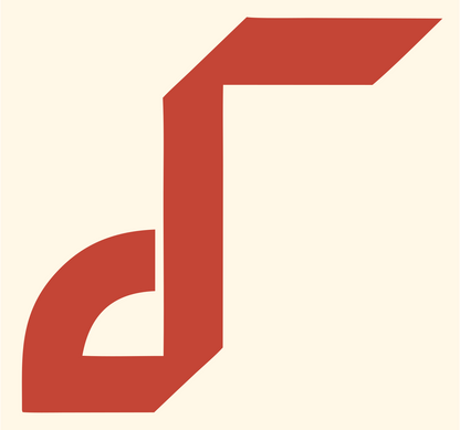 Heavy Quarter Note Crest #fff8e7/#c44536