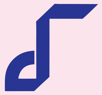 Heavy Quarter Note Crest #fce4ec/#283593