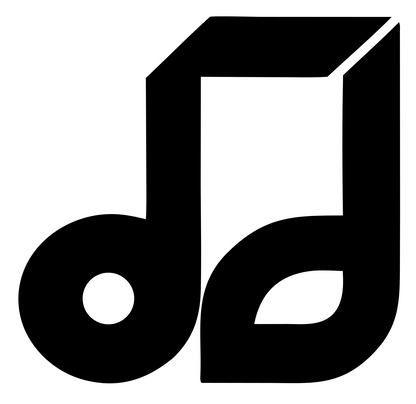 Chunky Beamed Double Note Crest #ffffff/#000000